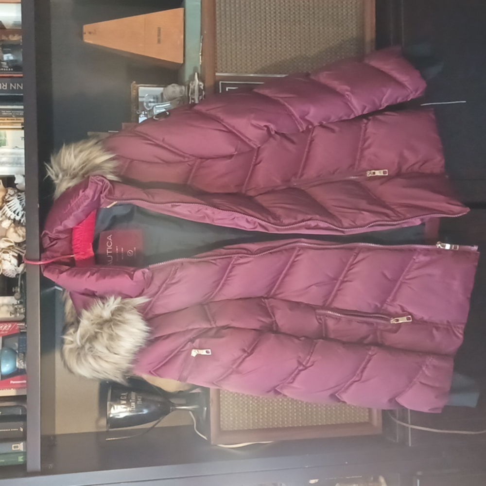 Nautica Puffer with Faux Fur NWT Sz L